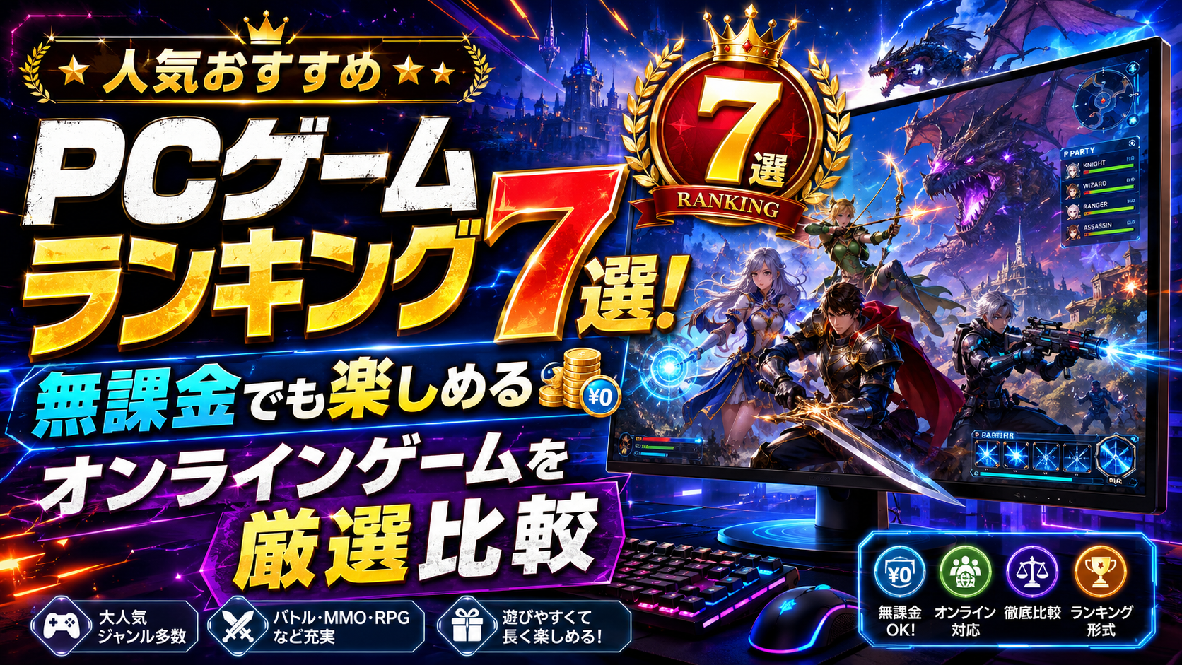 人気おすすめPCゲームランキング7選！無課金でも楽しめるオンラインゲームを厳選比較 - ゲーム廃人研究所